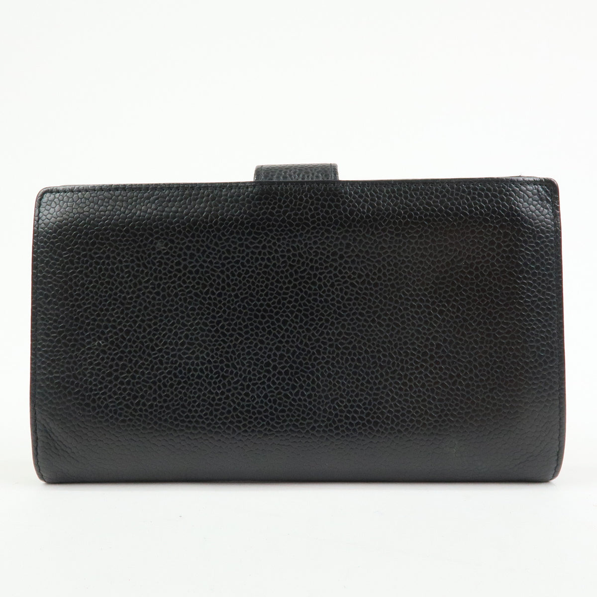 CHANEL COCO Mark Caviarskin Bi-fold Long Wallet  Black A82281