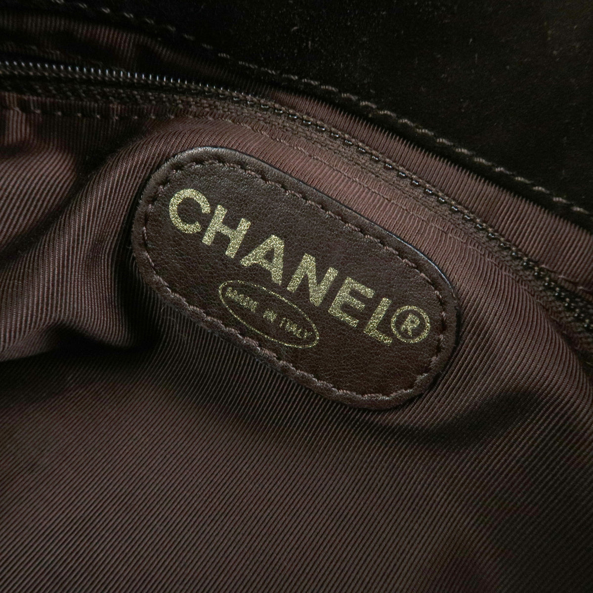 CHANEL COCO Mark Suede Plastic Chain Shoulder Bag Crossbody Bag Brown