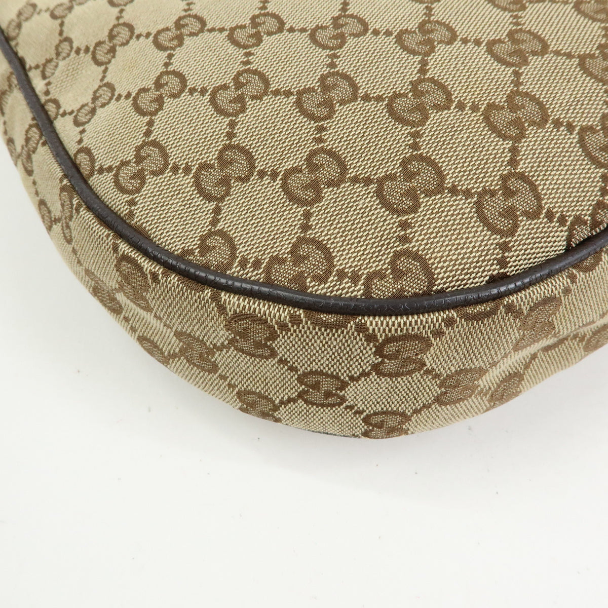 GUCCI GG Canvas Leather Shoulder Bag Crossbody Bag Beige Brown 122790