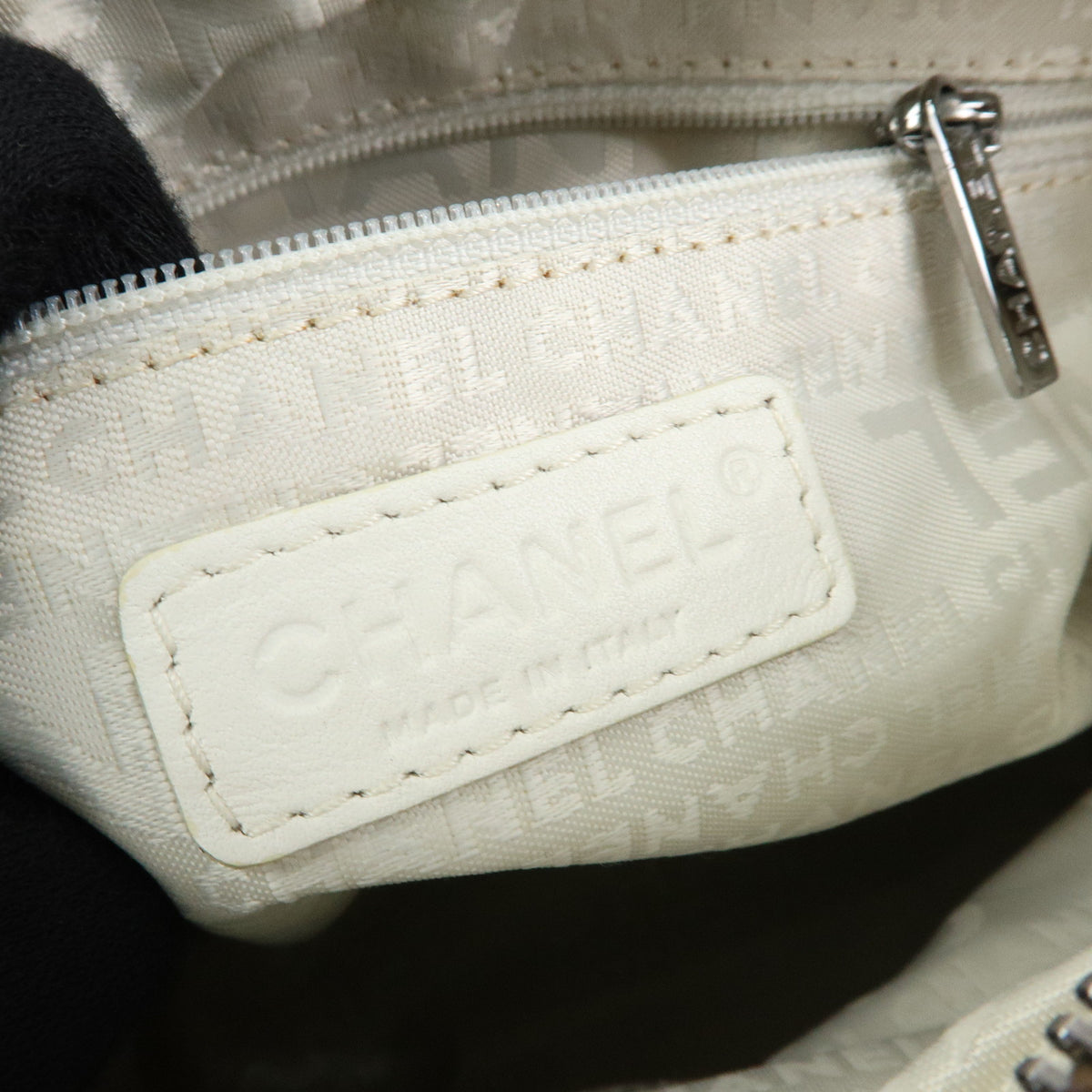 CHANEL LAX Accordion Lamb Skin Chain Shoulder Bag Hand Bag Beige