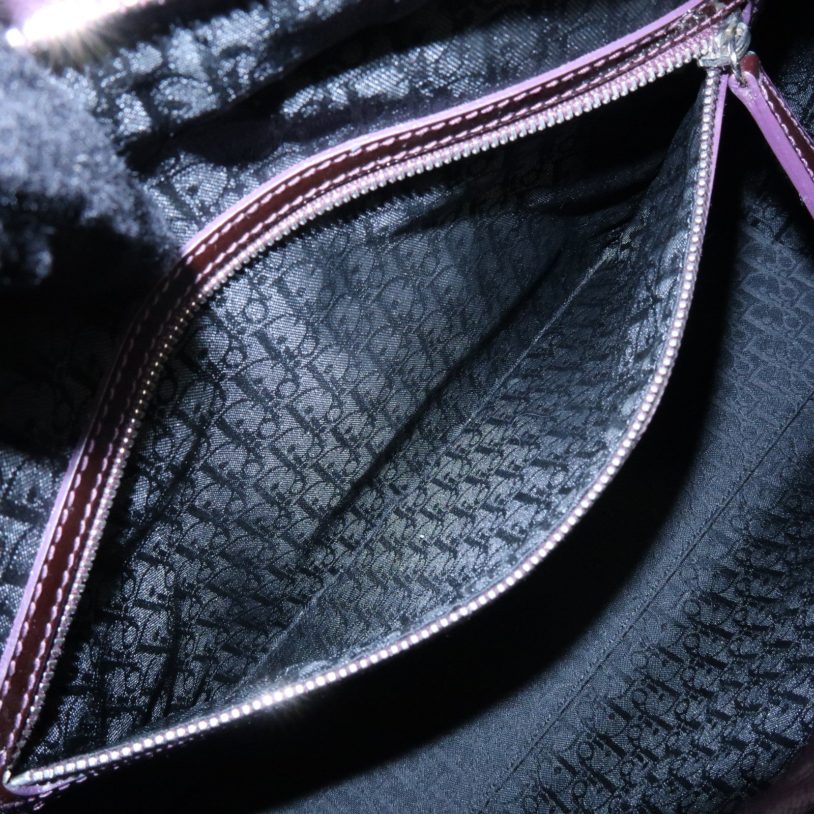 Christian Dior Lady Dior Cannage 2Way Bag Hand Bag Shoulder Bag Purple