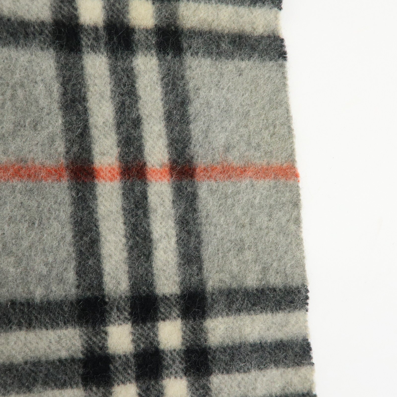 BURBERRY Lot of 2 Cashmere 100% Scarf Shawl Nova Plaid Grey Off White