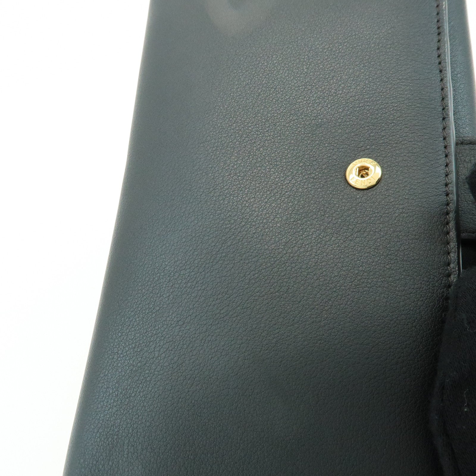 FENDI Peekaboo Leather Long Wallet Continental Wallet Black 8M0308