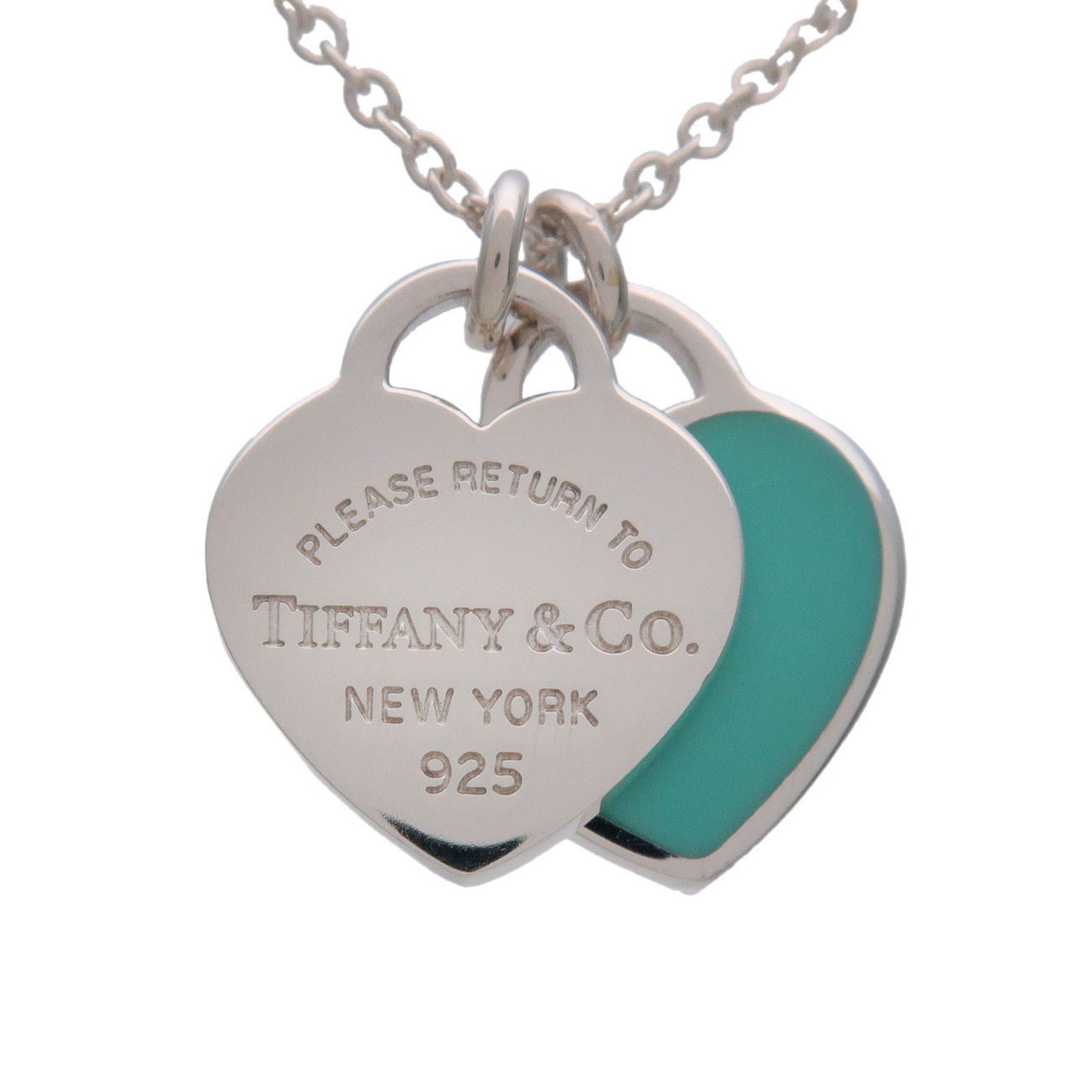 Tiffany & Co Return to Tiffany Mini Double Heart Tag Necklace SV925