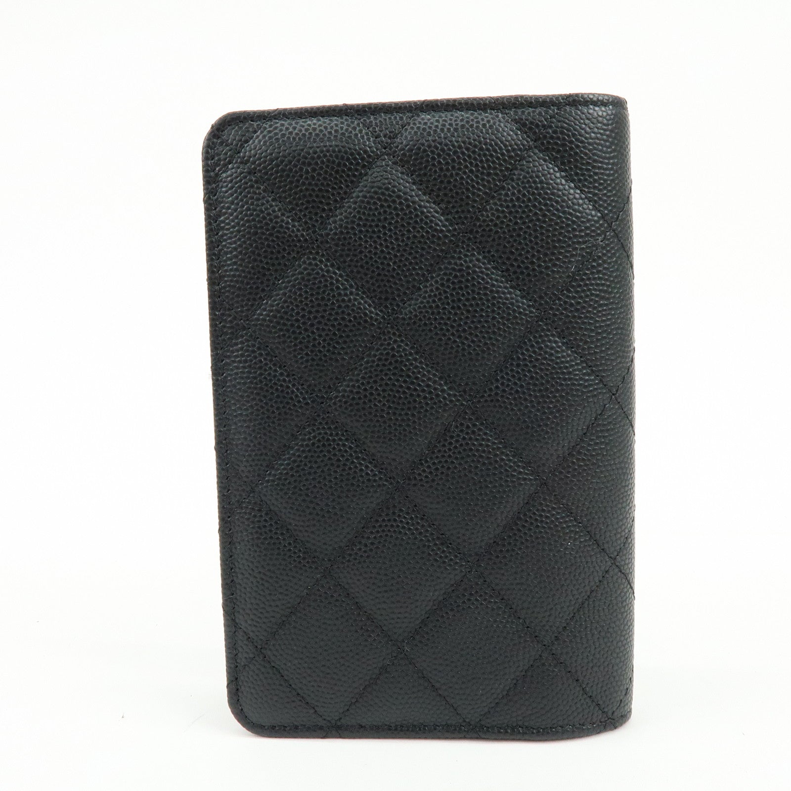 CHANEL COCO Mark Matelasse Caviarskin Agenda Cover Black