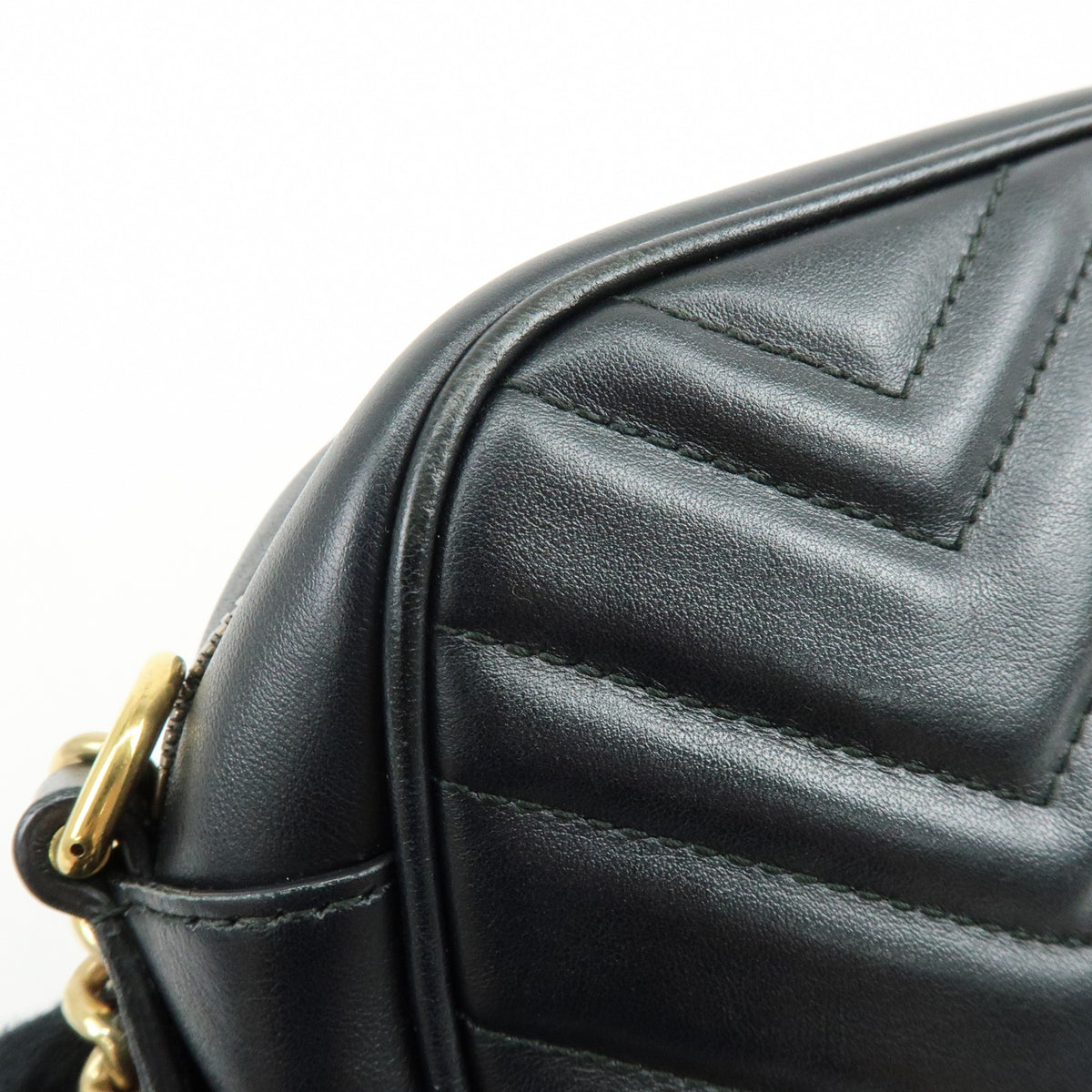 GUCCI GG Marmont Leather Shoulder Bag Crossbody Bag Black 447632