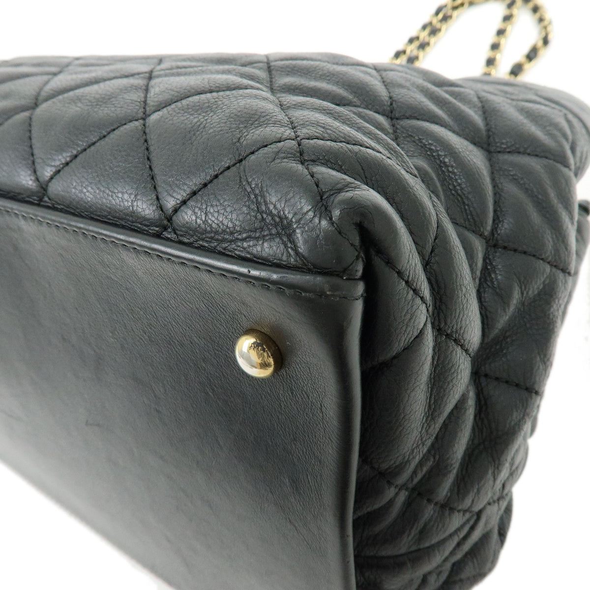 CHANEL COCO Mark Chain Me Calf Skin Chain Shoulder Bag Black