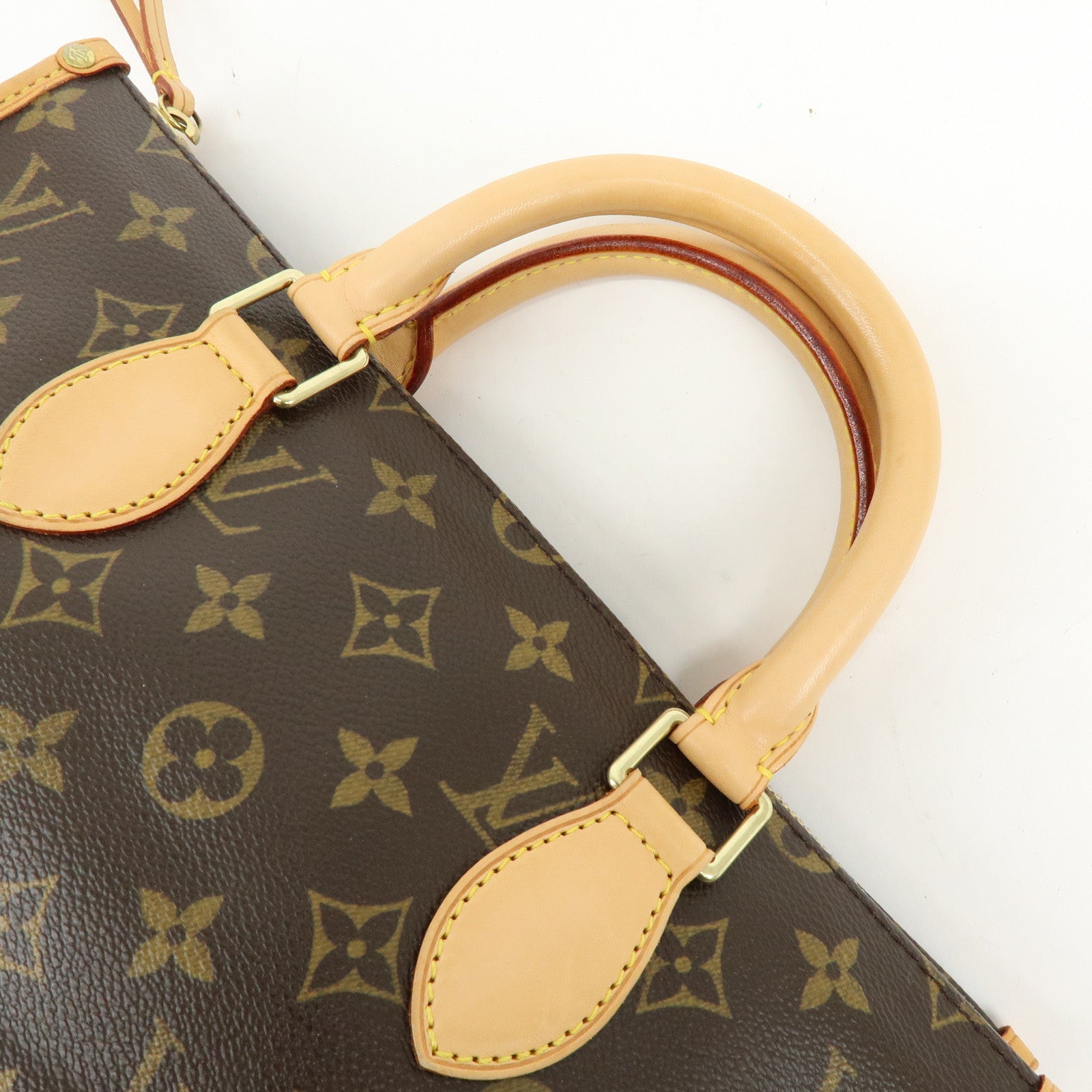 Louis Vuitton Monogram Canvas Leather Popincourt Hand Bag Brown M40009