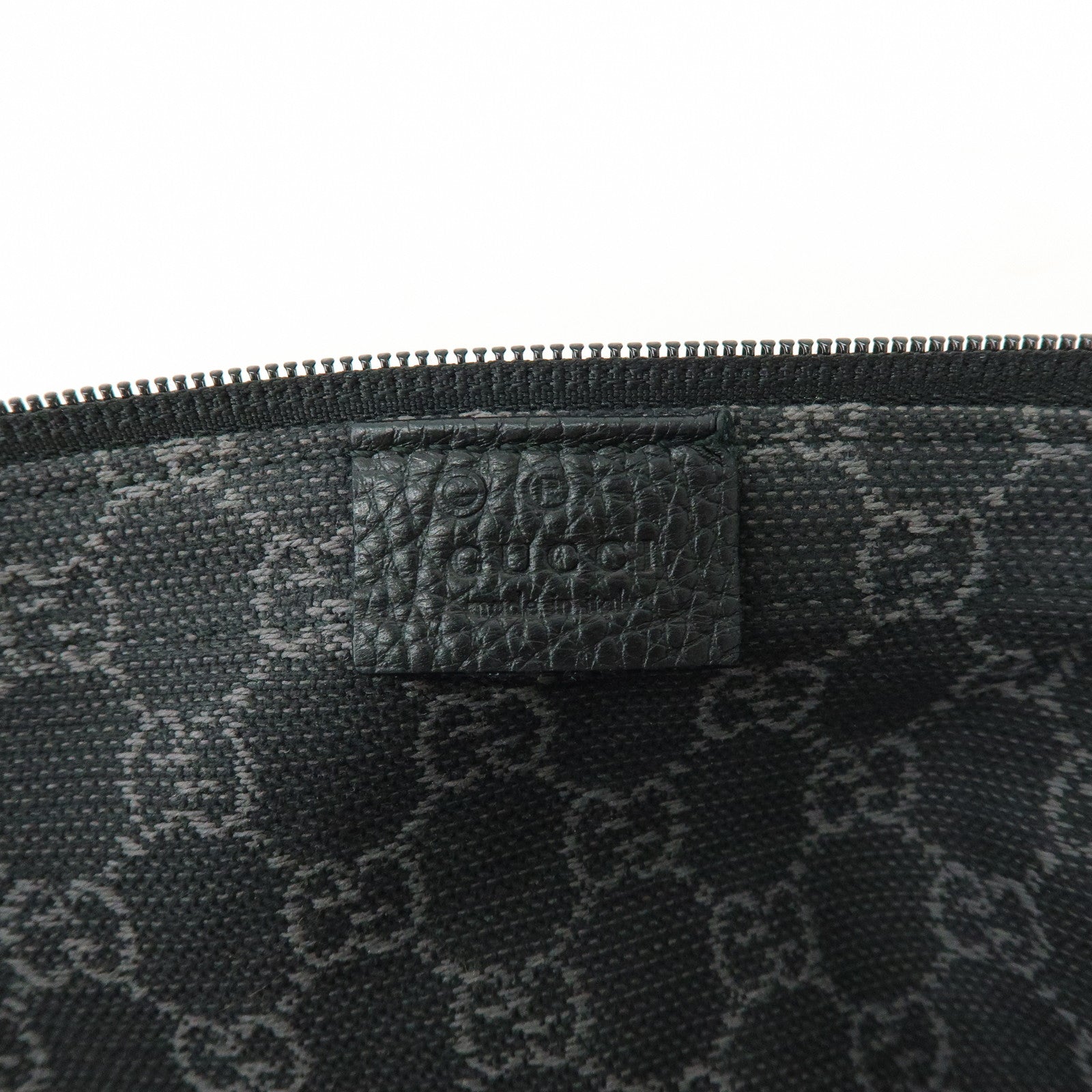 GUCCI GG Denim Leather Boston Bag Shoulder Bag Hand Bag Black 105671