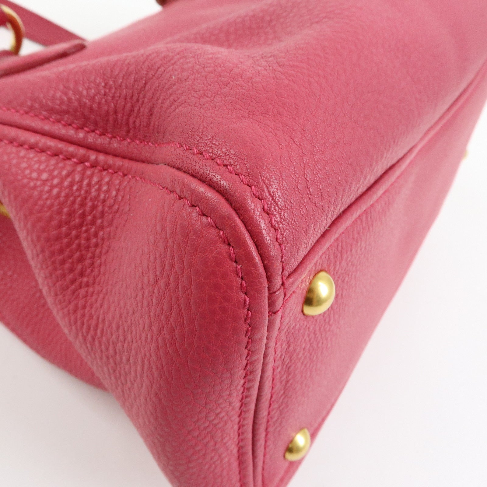 MIU MIU Vitello Caribu Leather 2Way Shoulder Bag Pink RN0757