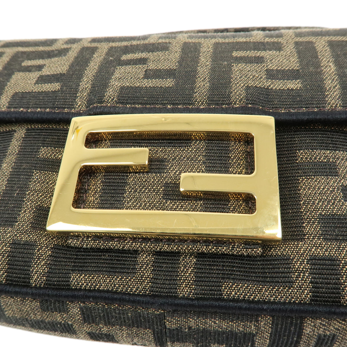 FENDI Zucca Jacquard Canvas 2Way Baguette Bag Mini Brown 8BS017