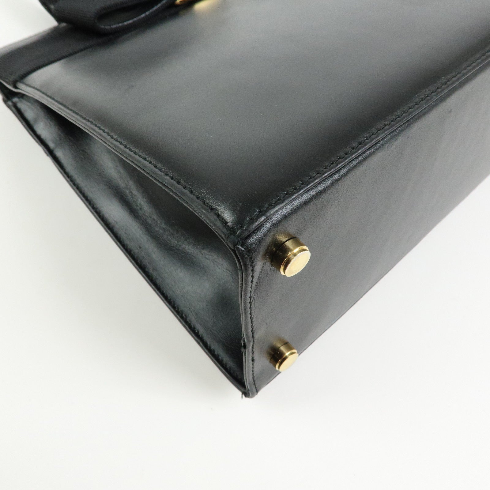 Ferragamo Vara Ribbon Leather 2Way Bag Hand Bag Black
