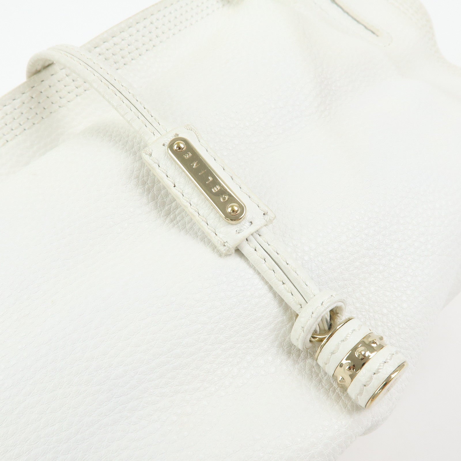 Celine Bittersweet Leather Shoulder Bag Hand Bag Hobo Bag White