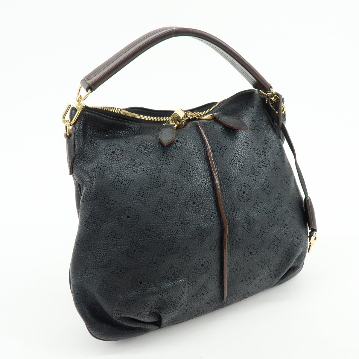 Louis Vuitton Monogram Mahina Selene PM Shoulder Bag Noir M94314