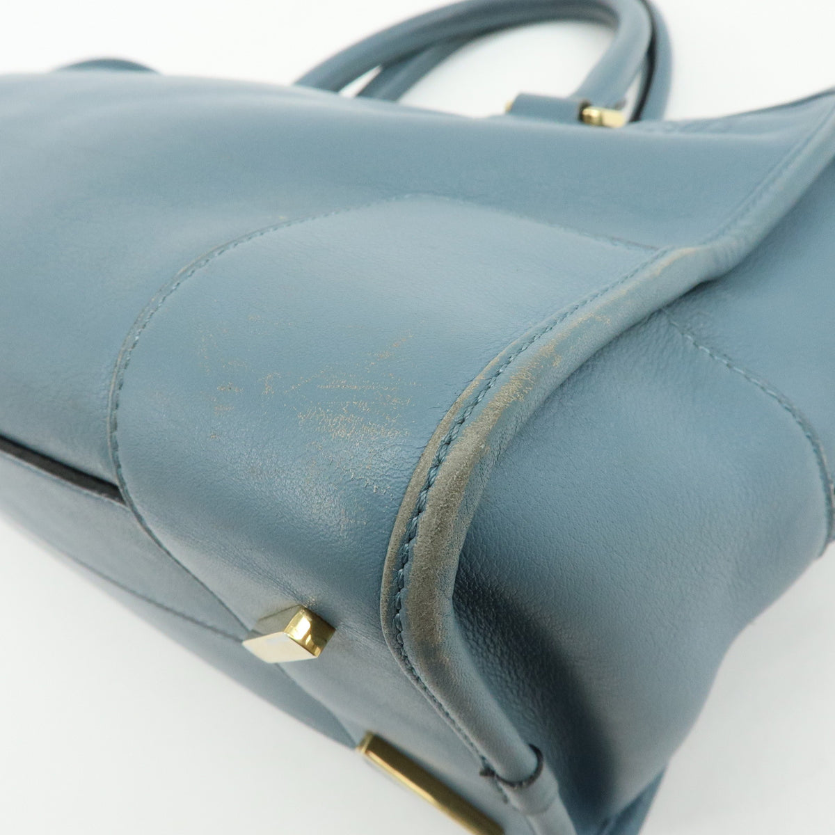 LOEWE Anagram Amazona 36 Leather 2Way Hand Bag Boston Bag Blue