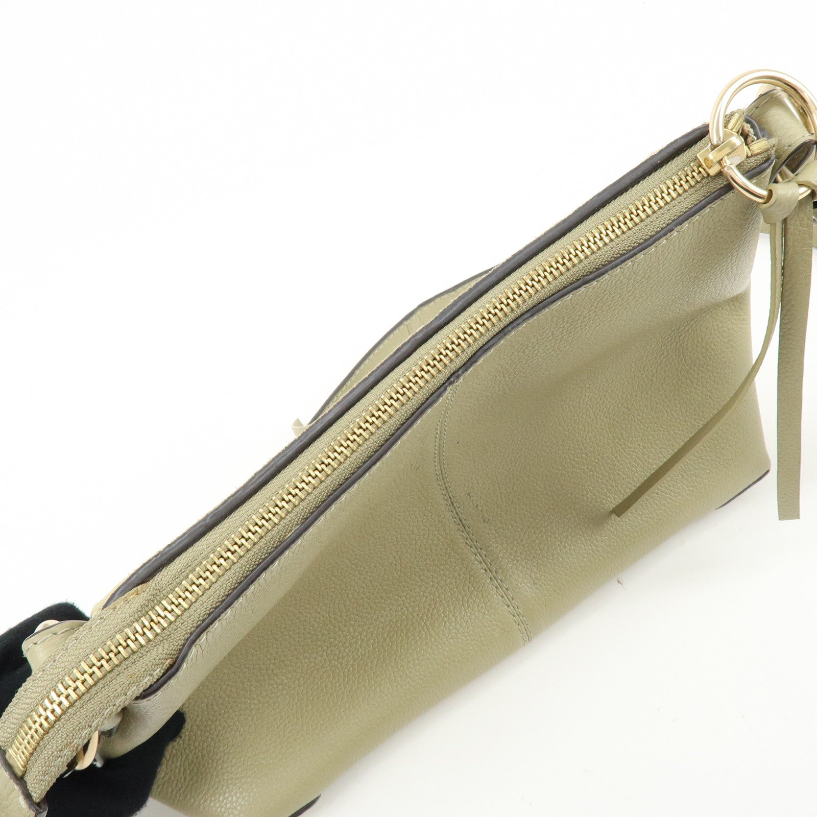 Chloe See by Chloe Joan Leather Suede 2Way Hand Bag Shoulder Bag Beige