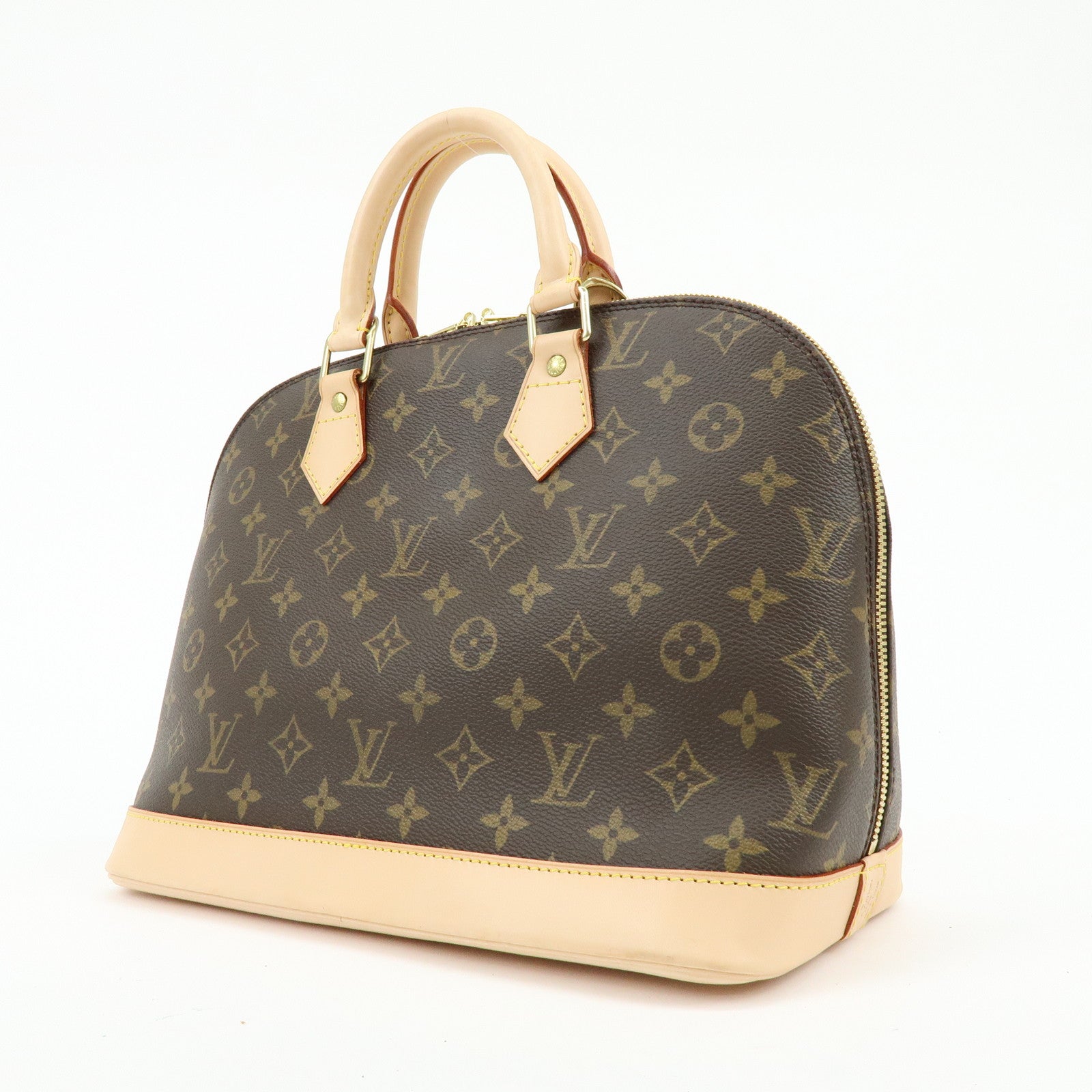 Louis Vuitton Monogram Alma PM Canvas Leather Hand Bag Brown M51130