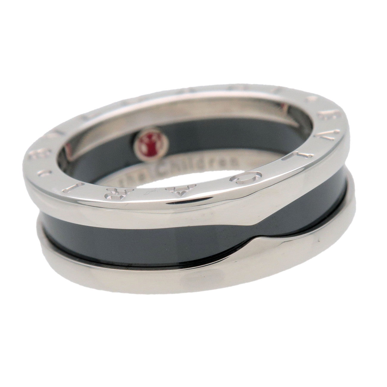 BVLGARI B-Zero1 Save the Children Ring SV925 Black Ceramic #56 US7.5