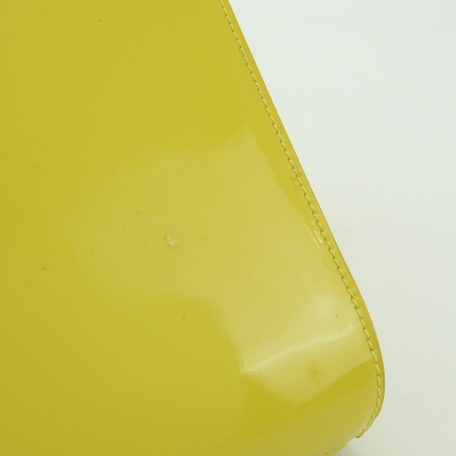 SAINT LAURENT PARIS Cassandra Patent Leather Clutch Bag Yellow 361120