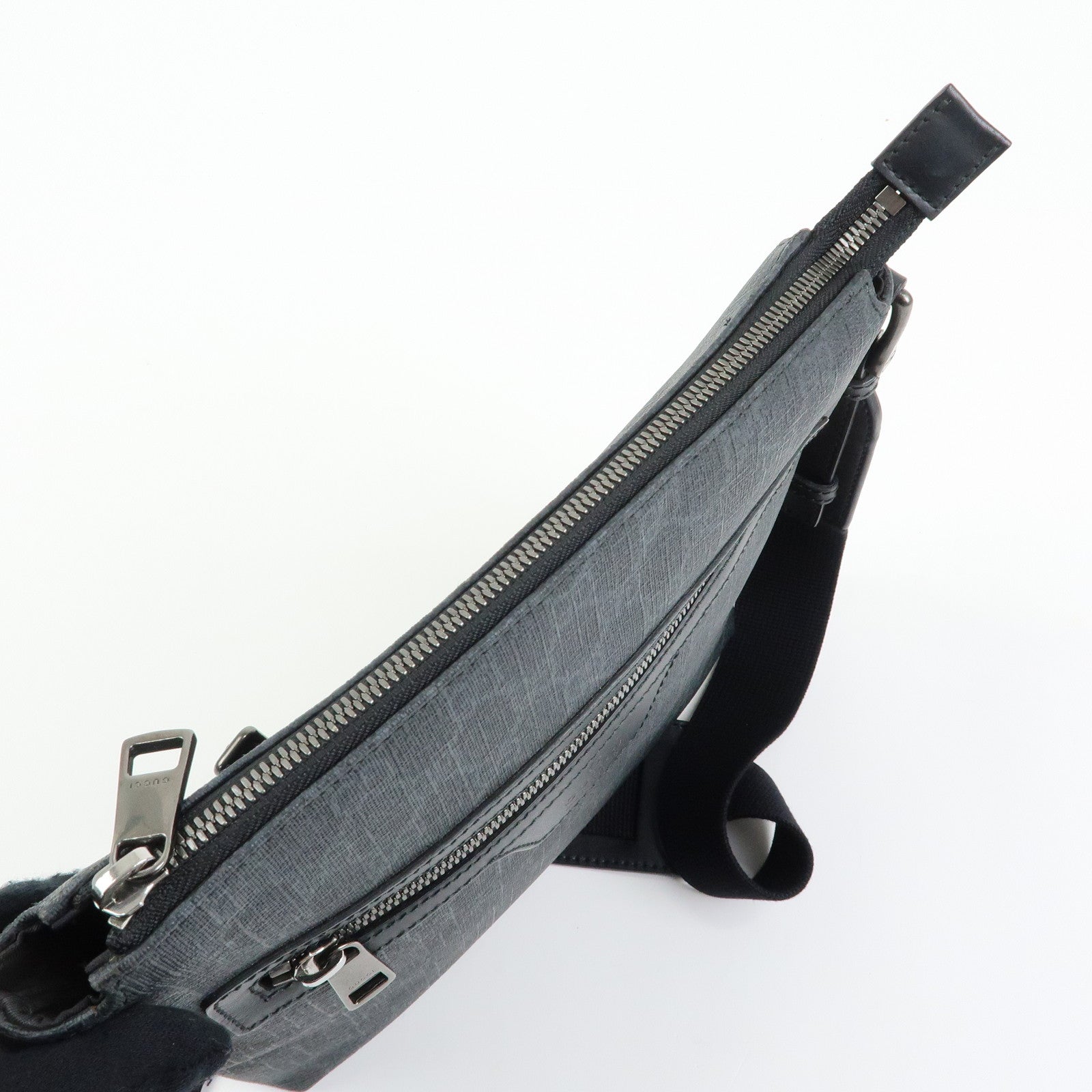 GUCCI GG Supreme Leather Shoulder Bag Crossbody Bag Black 387514