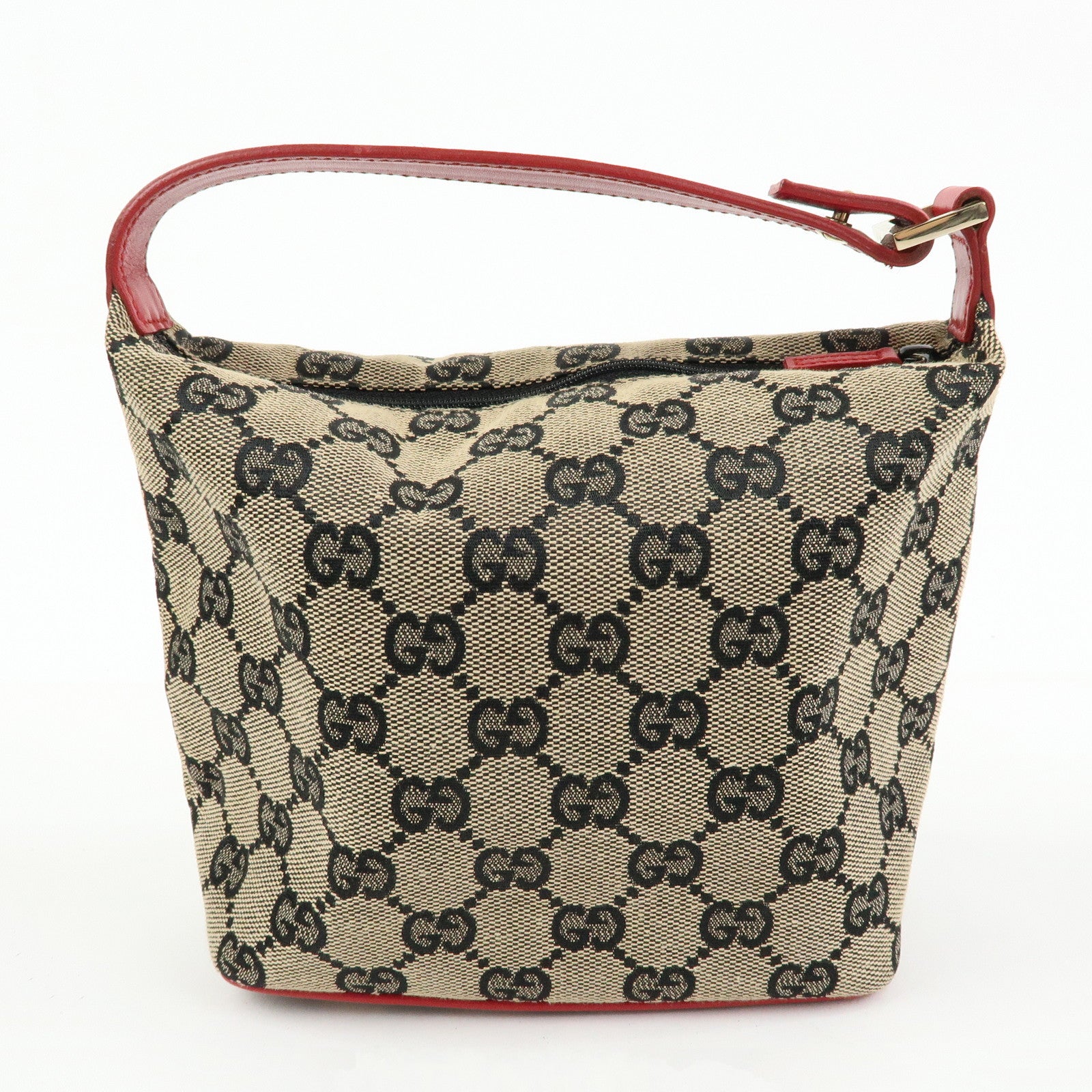 GUCCI GG Canvas Leather Vanity Accessory Pochette Mini Pouch 0391147