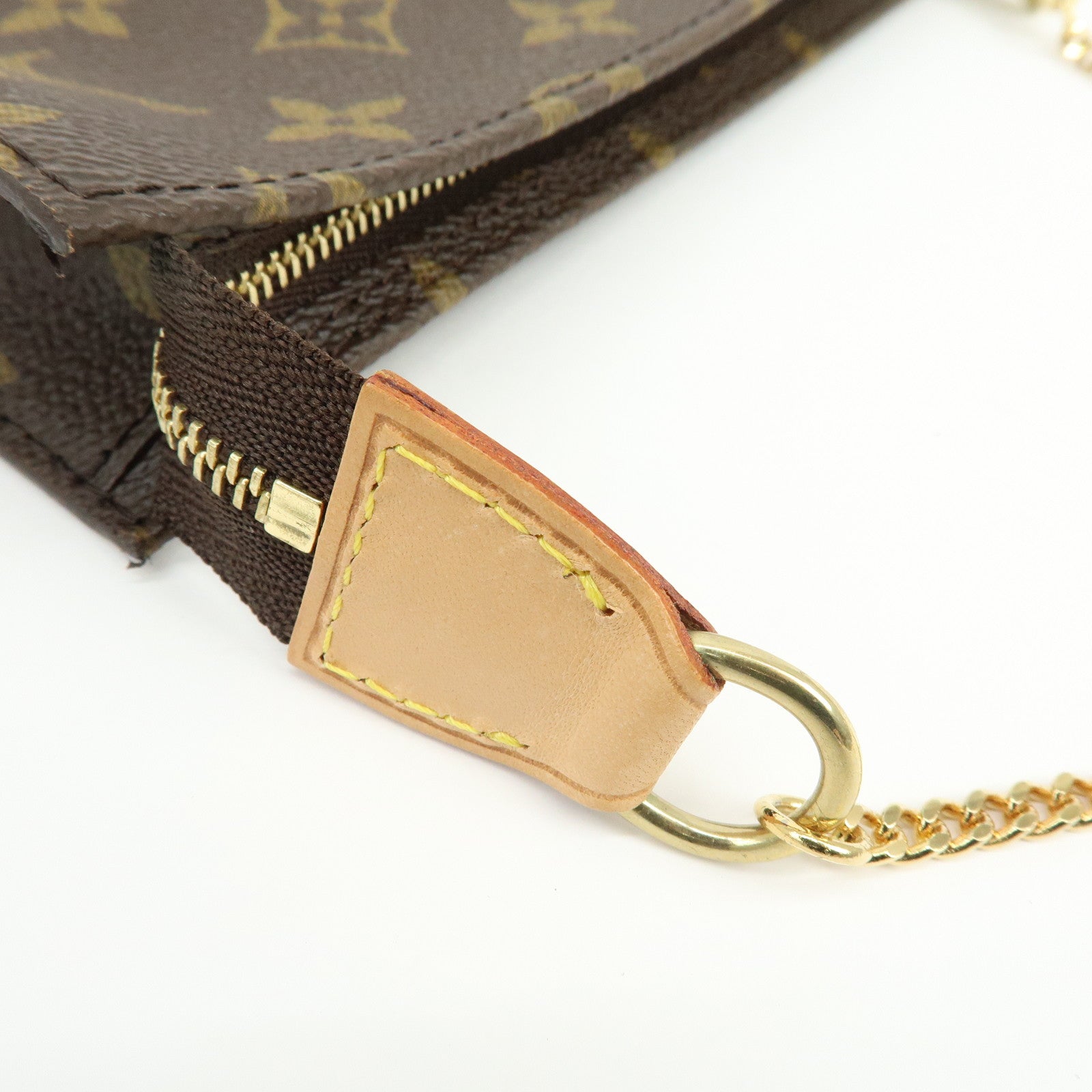 Louis Vuitton Monogram Leather Pouch for Baguette GM Brown Gold