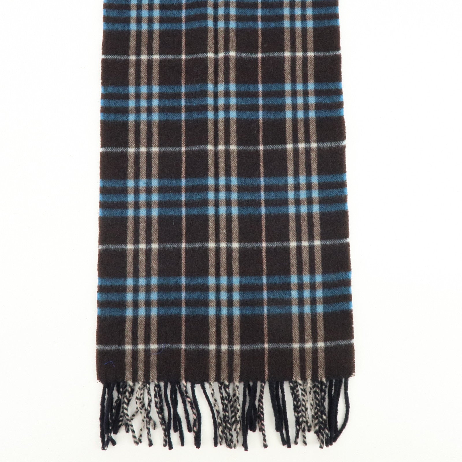 BURBERRY BLUE LABEL Wool 100% Scarf Dark Brown Blue