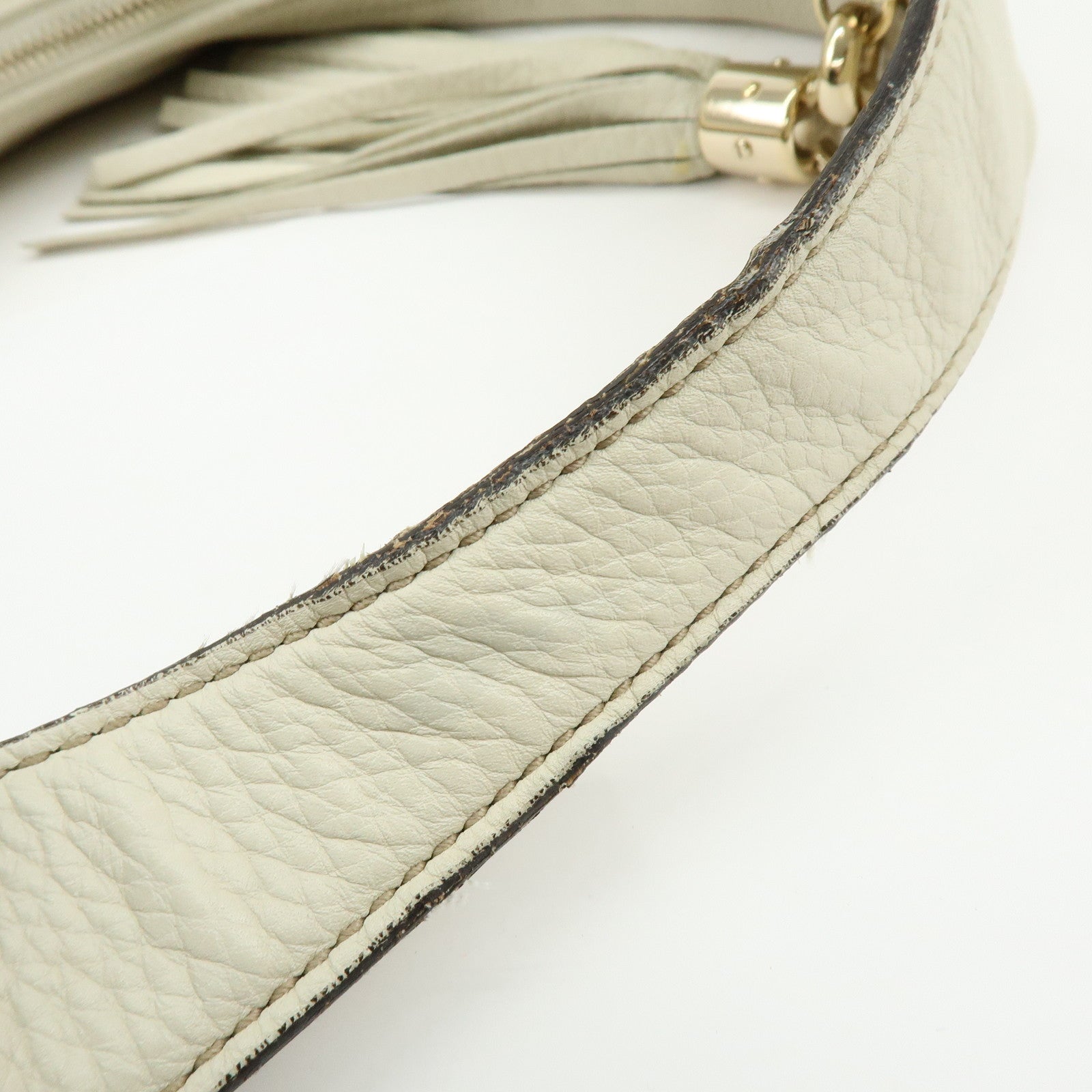 GUCCI SOHO Interlocking G Leahter Shoulder Bag White 282304