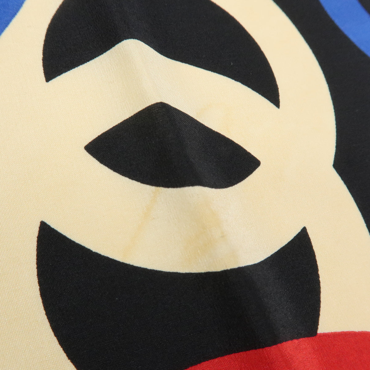 CHANEL COCO Mark Silk 100% Scarf Shawl Black Multicolor