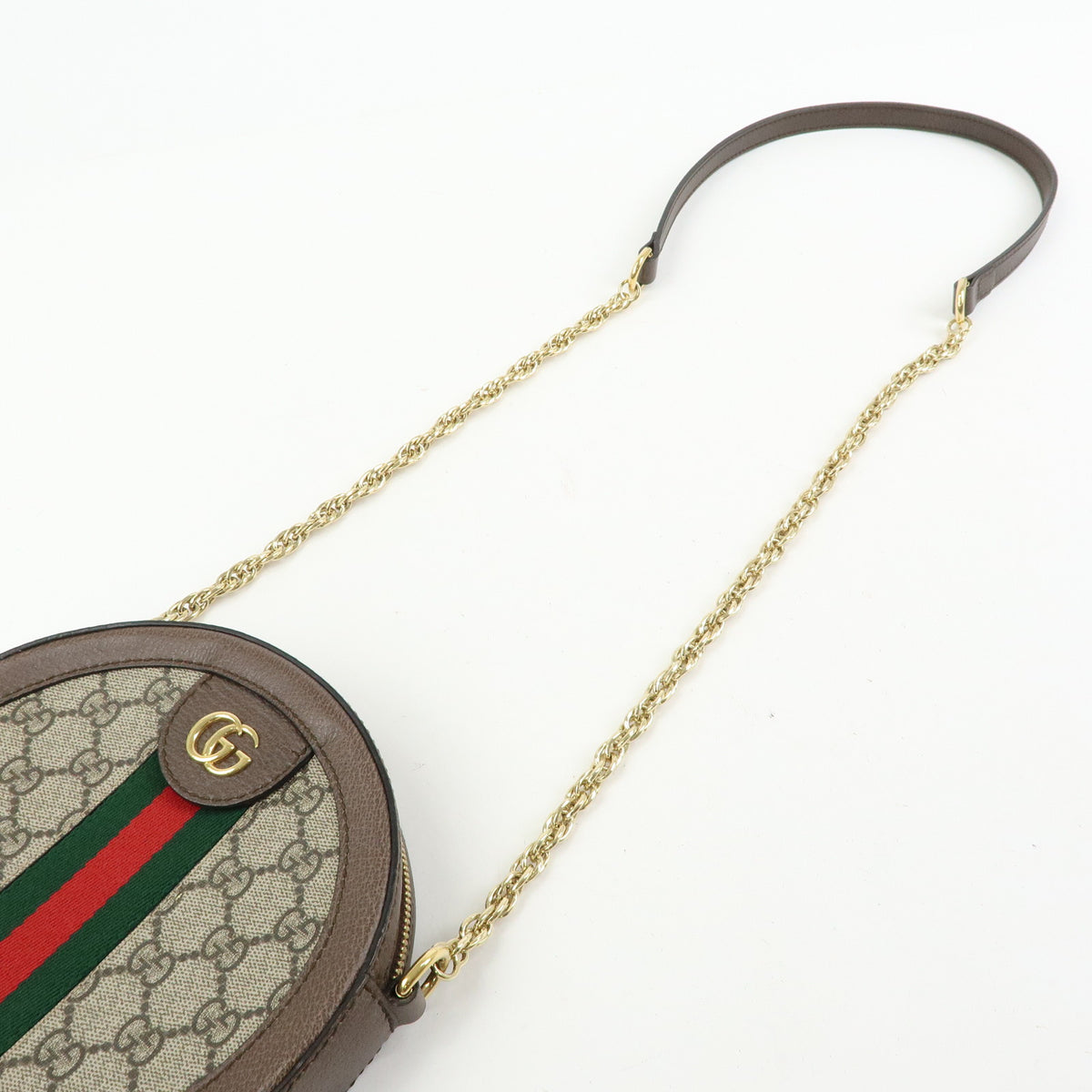 GUCCI Ophidia Sherry Double G Round Mini Chain Shoulder Bag 550618