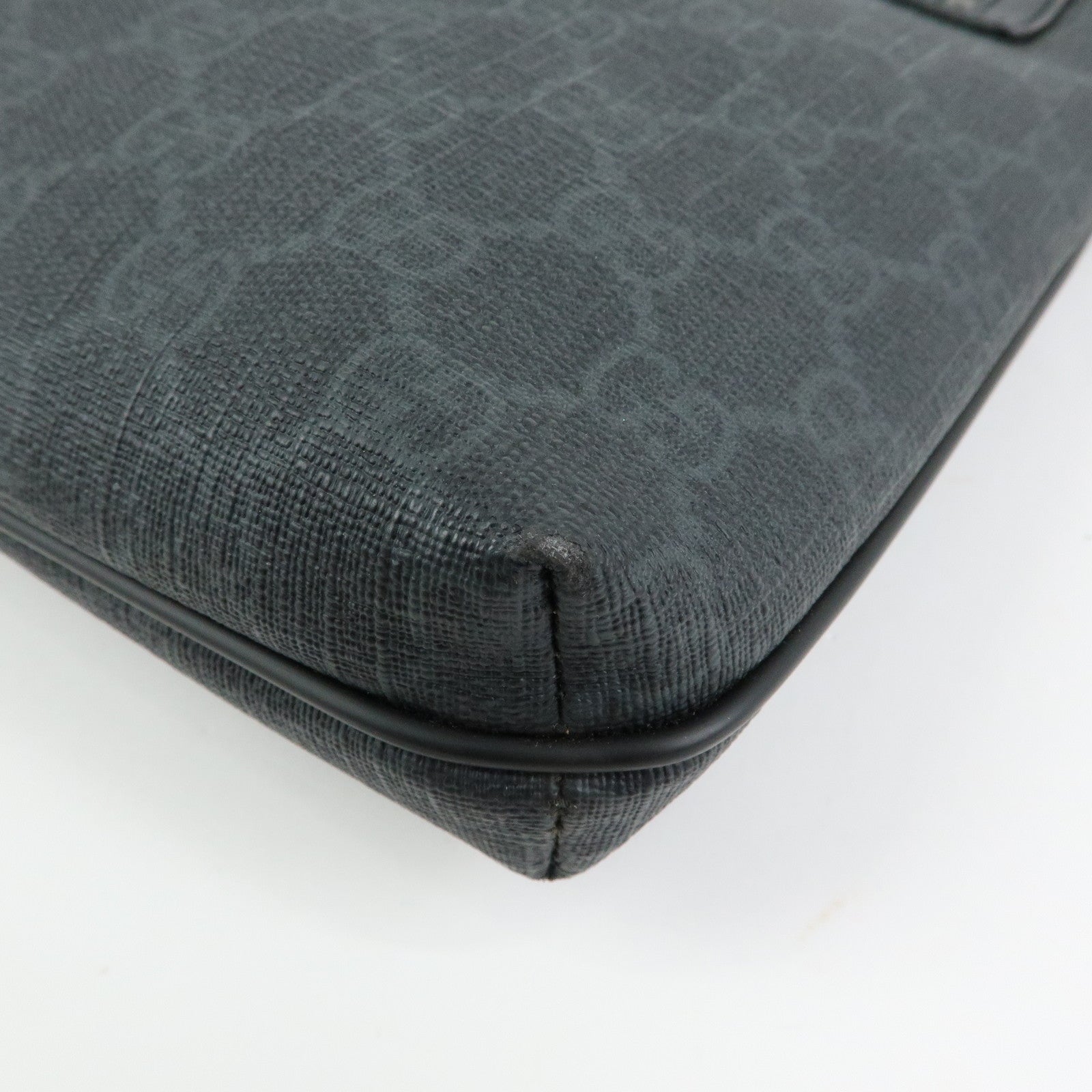 GUCCI GG Supreme Leather Shoulder Bag Crossbody Bag Black 387514