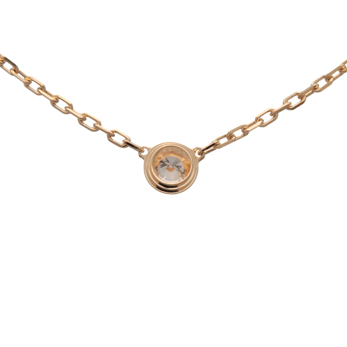 Cartier D'amour 1P Diamond Necklace SM K18 750YG Yellow Gold