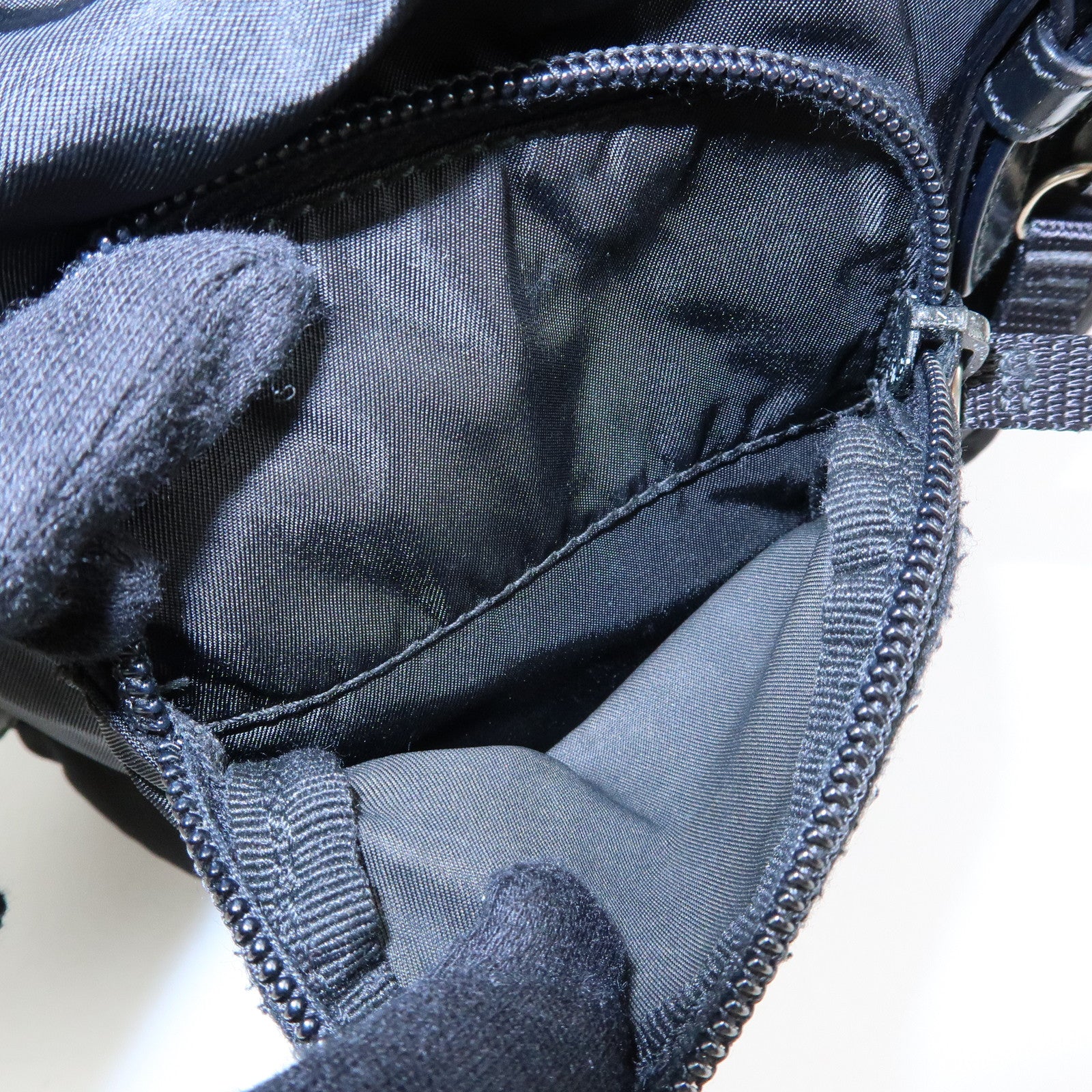 PRADA Triangle Logo Nylon Backpack Rucksack Black 1BZ005