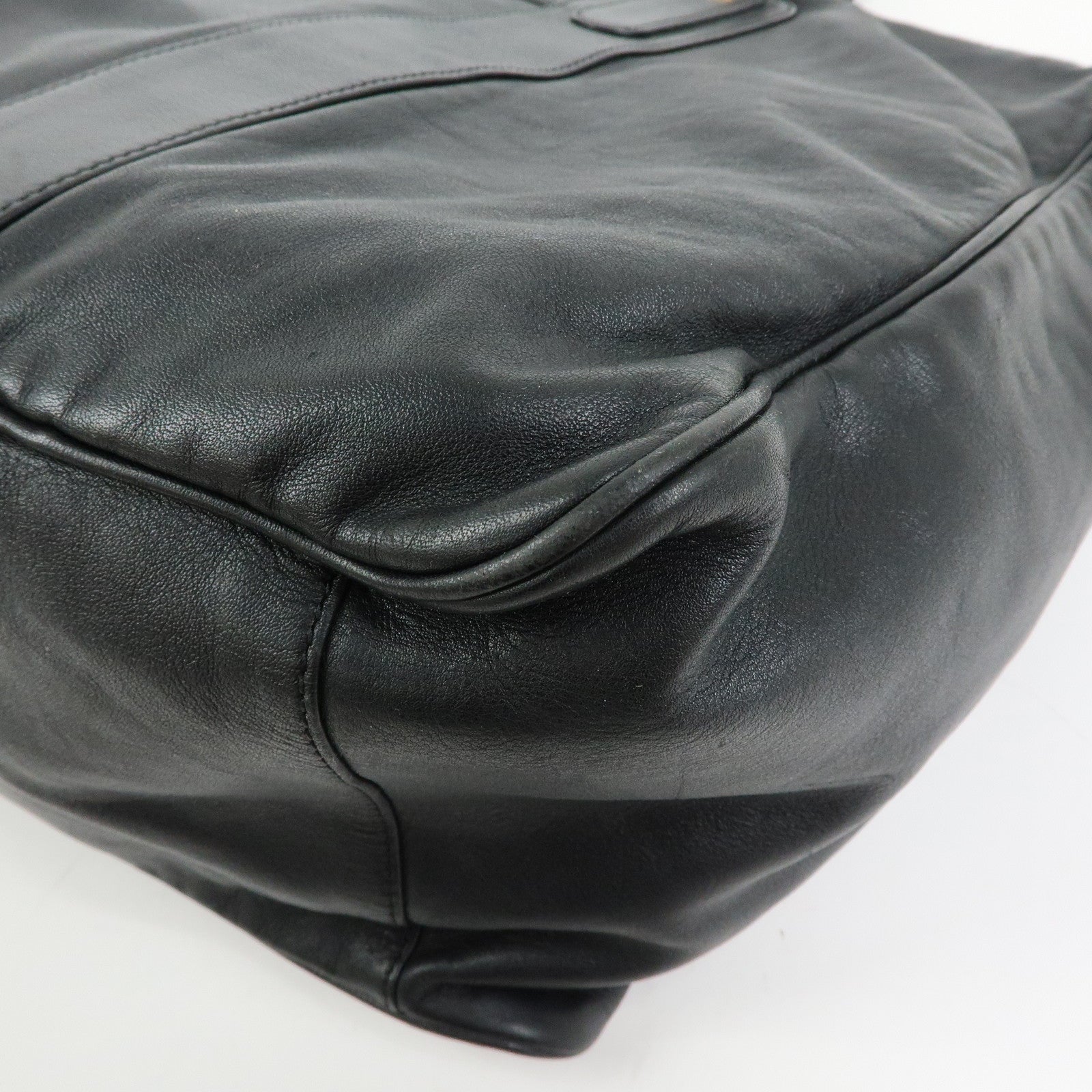 LOEWE Anagram Calf Leather 2Way Bag Boston Bag Travel Bag Black