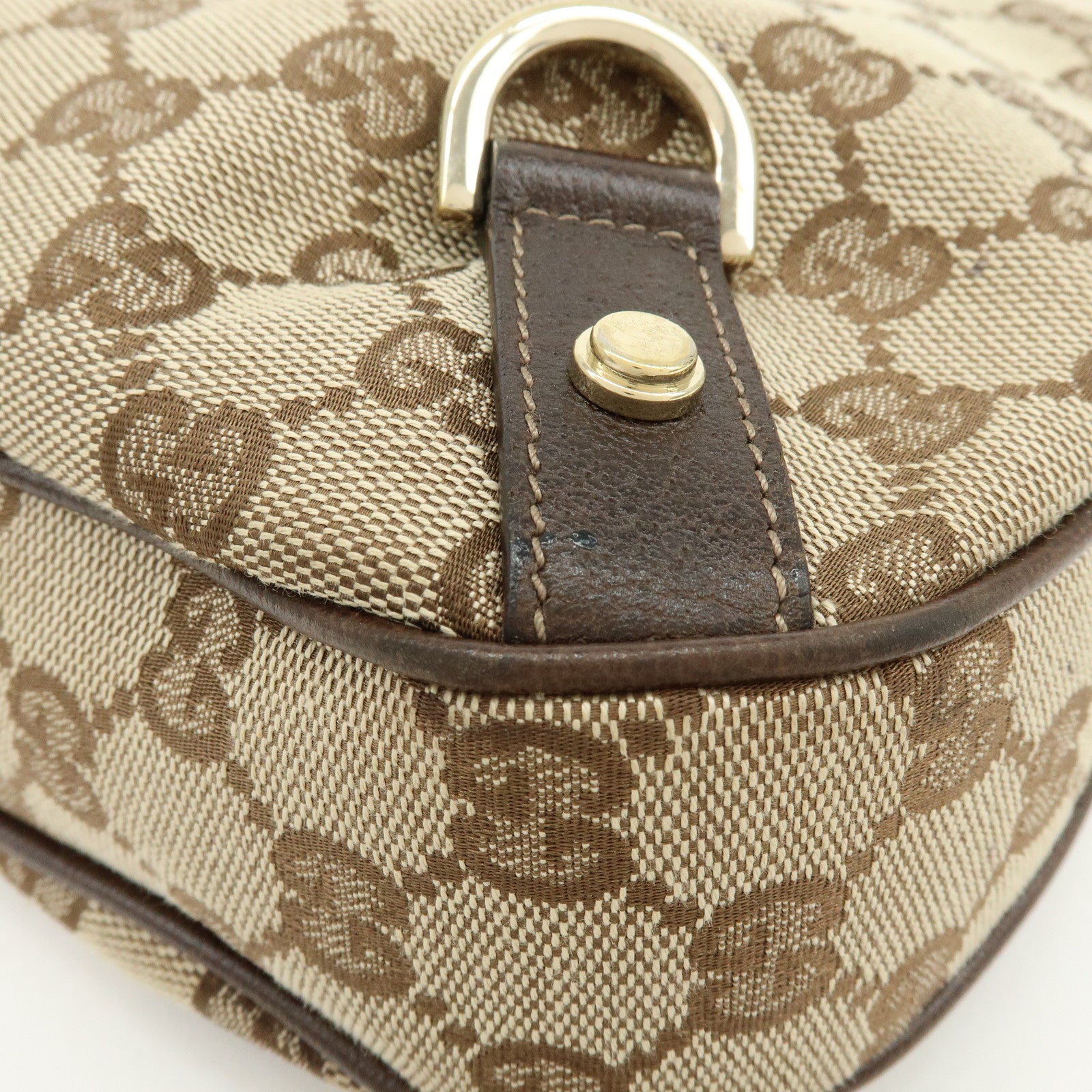 GUCCI Abbey GG Canvas Leather Shoulder Bag Hand Bag Beige Brown 130737