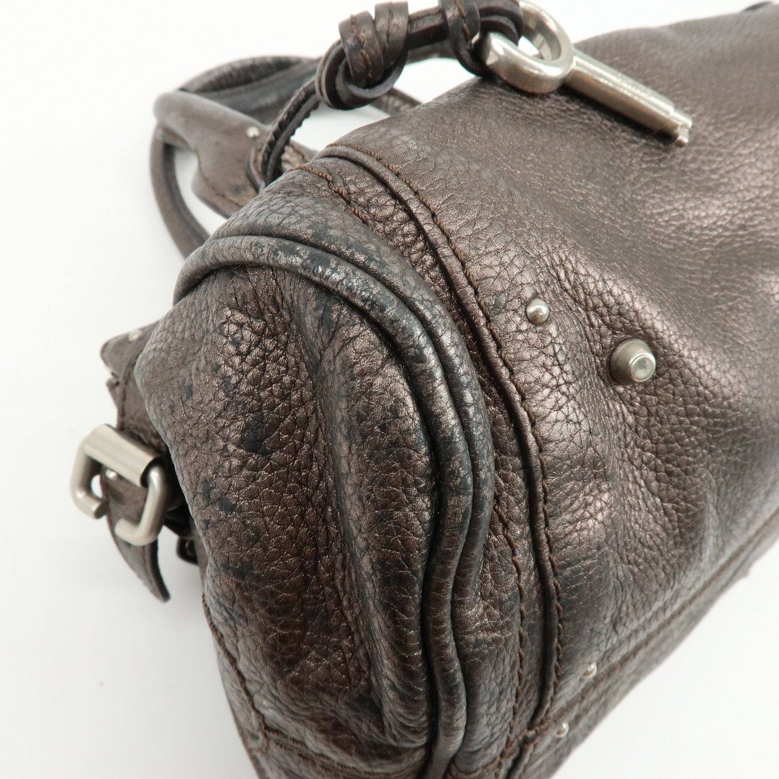 Chloe Paddington Leather Hand Bag Shoulder Bag Bronze