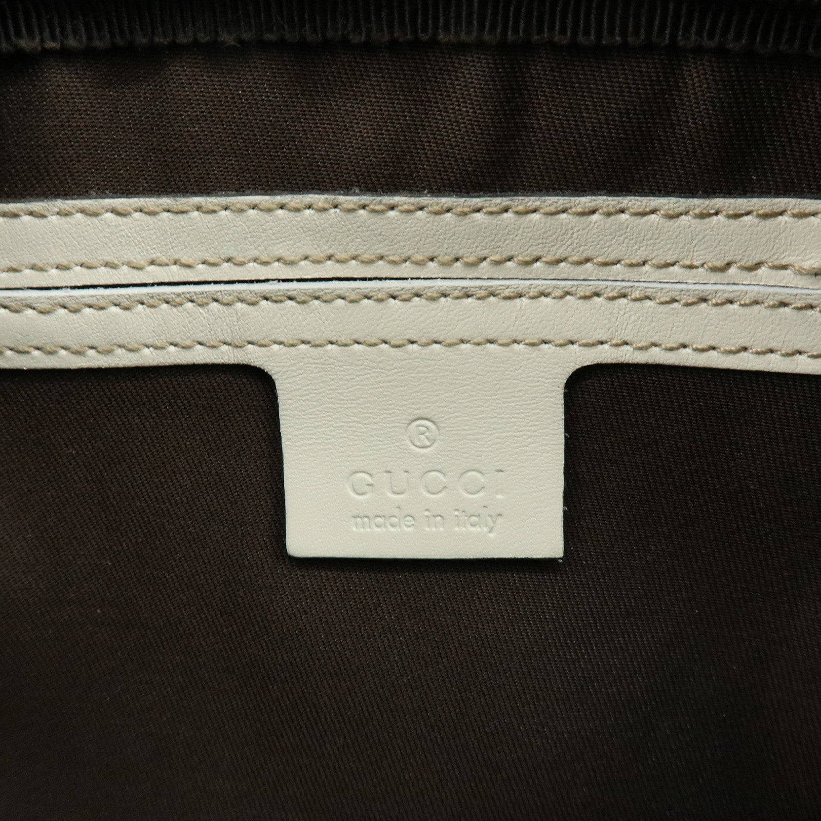 GUCCI GG Supreme Leather Shoulder Bag Crossbody Bag  Beige White 201447