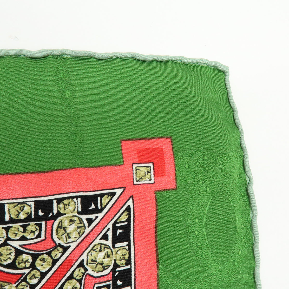 Cartier Must de Cartier Silk 100% Scarf Pink Green Multicolor