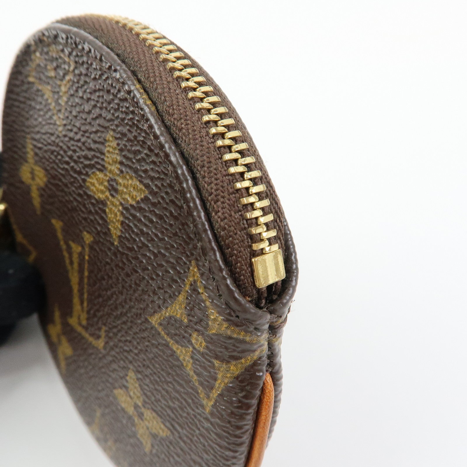 Louis Vuitton Monogram Porte Monnaie Rond Coin Case Brown M61926