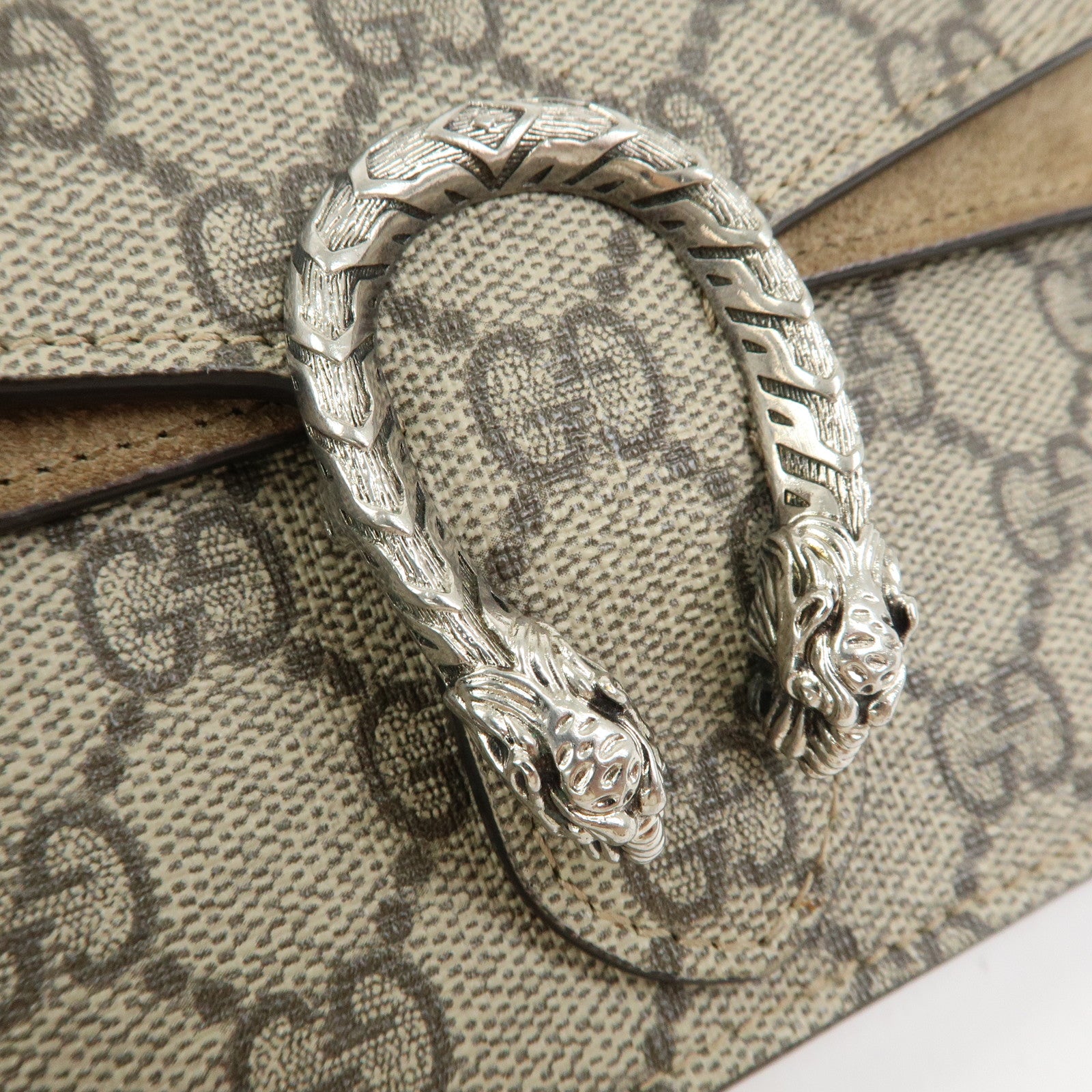GUCCI Dionysus Super Mini Bag Leather Chain Shoulder Bag Beige 476432