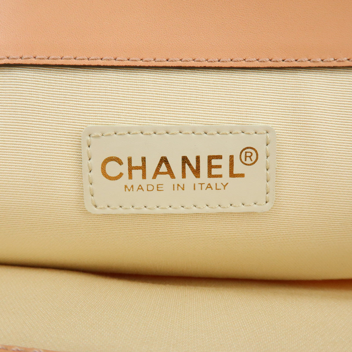 CHANEL COCO Mark Canvas Leather Chain Shoulder Bag Tote Bag Pink Orange