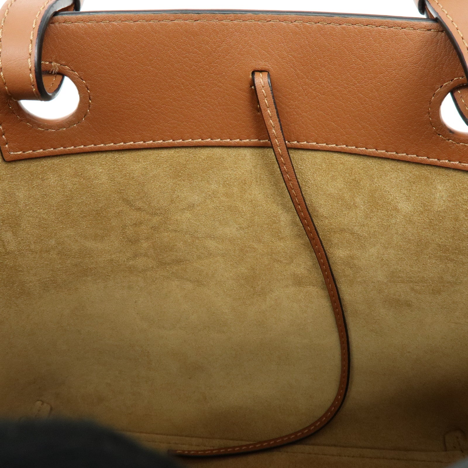 LOEWE Anagram Calf Leather 2Way Bag Hand Bag Shoulder Bag Brown