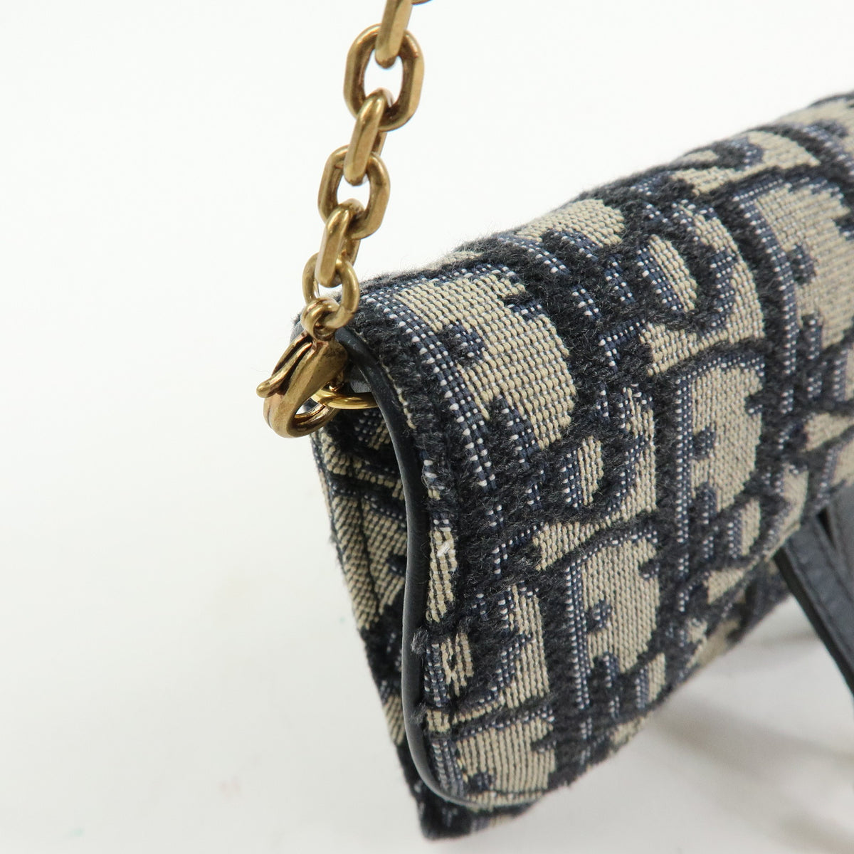 Christian Dior Oblique Saddle Jacquard Canvas Chain Shoulder Pouch