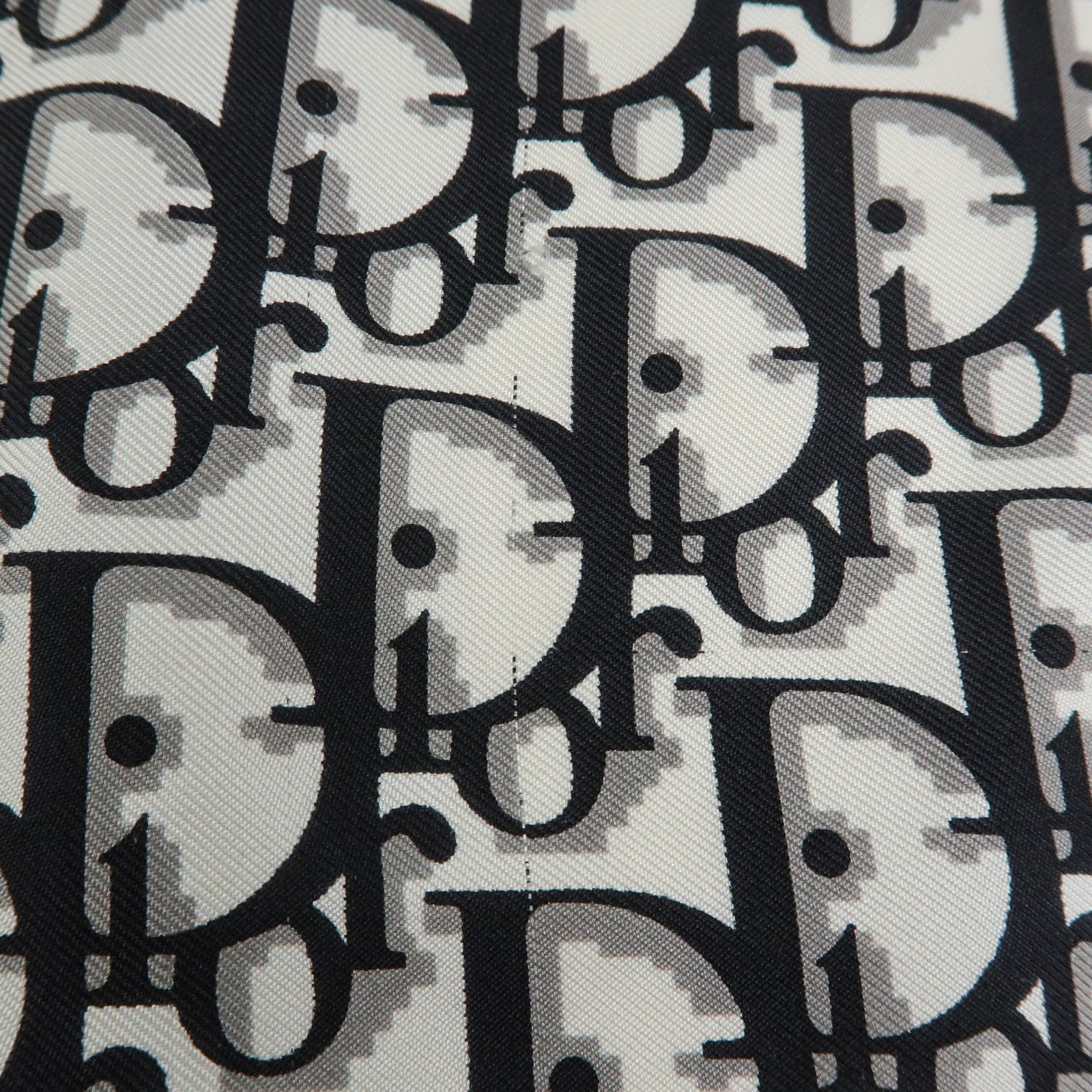 Christian Dior Trotter Silk 100% Scarf Black White