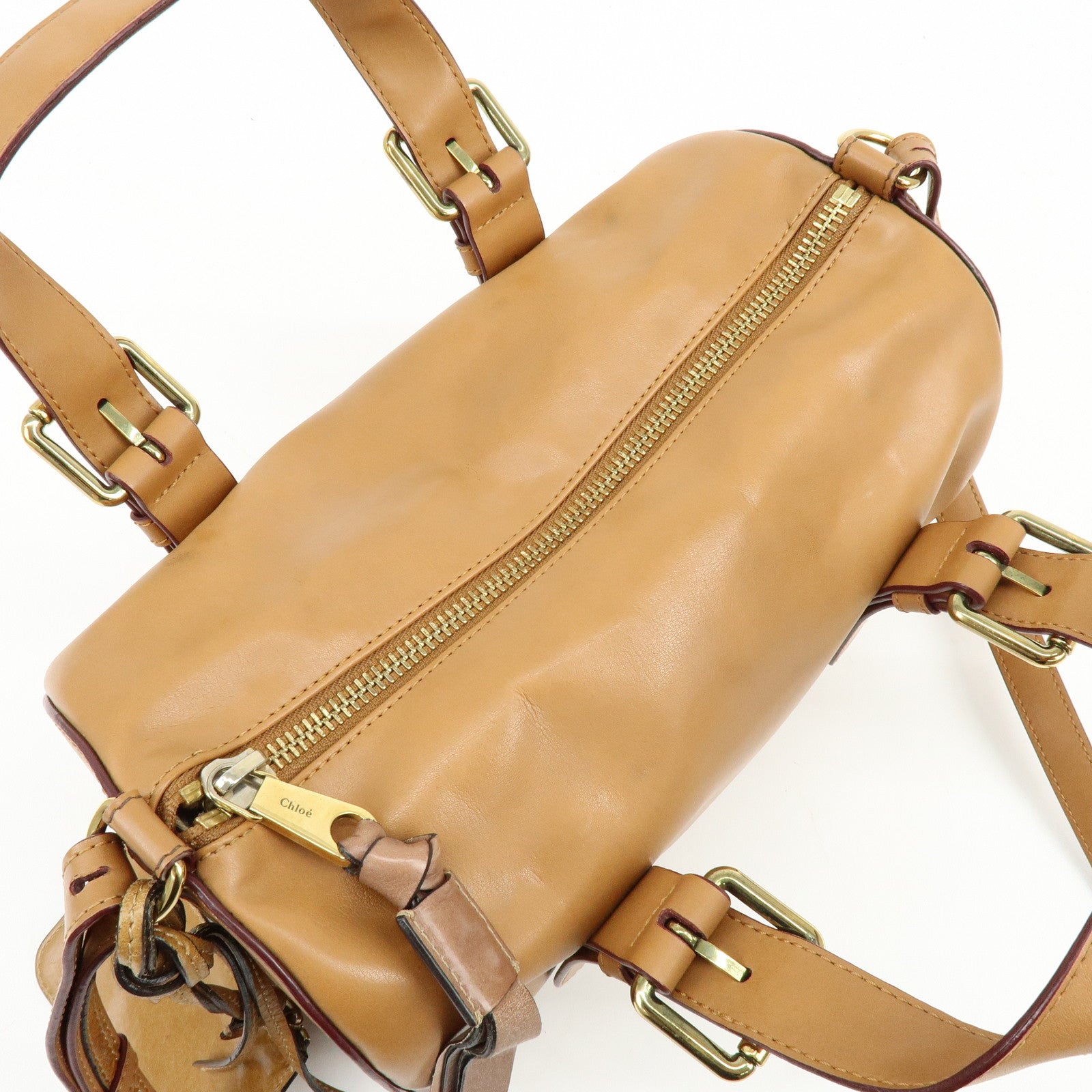 Chloe Sam Leather 2Way Bag Hand Shoulder Bag Brown Camel