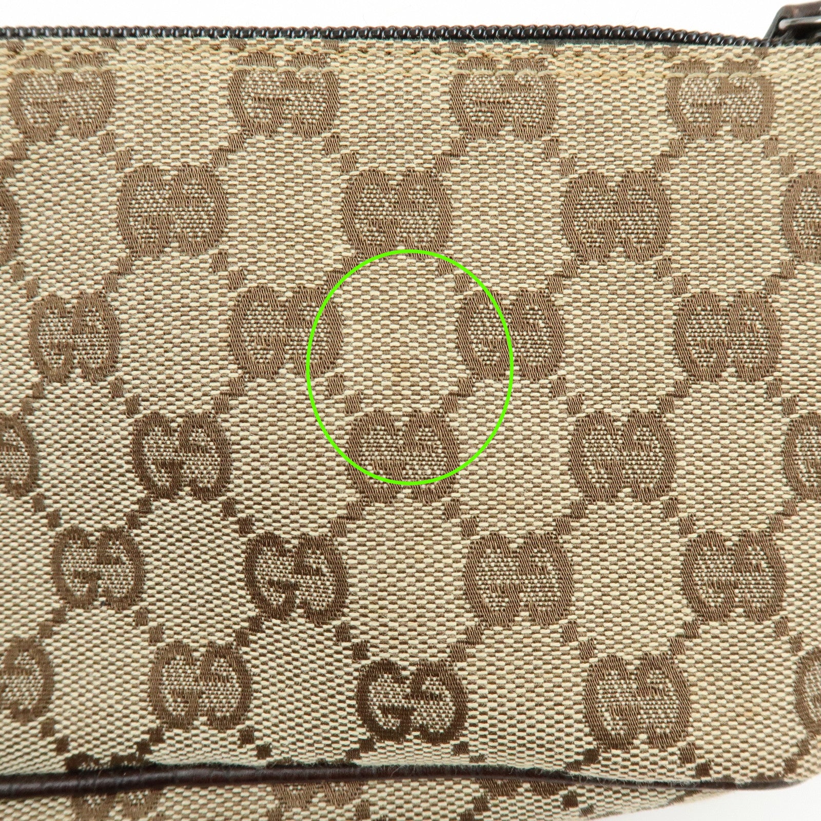 GUCCI Boat Bag GG Canvas Hand Bag Accessory Pouch Beige Brown 07198