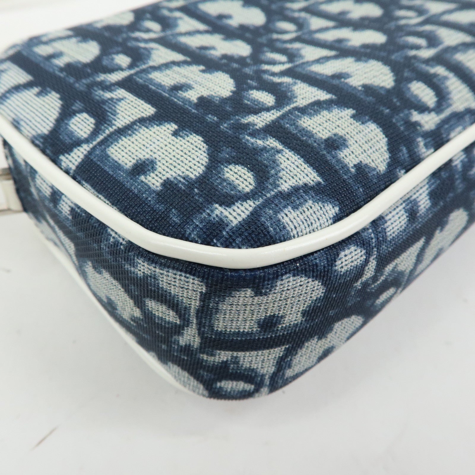 Christian Dior Trotter No.1 PVC Patent Leather Shoulder Bag Navy