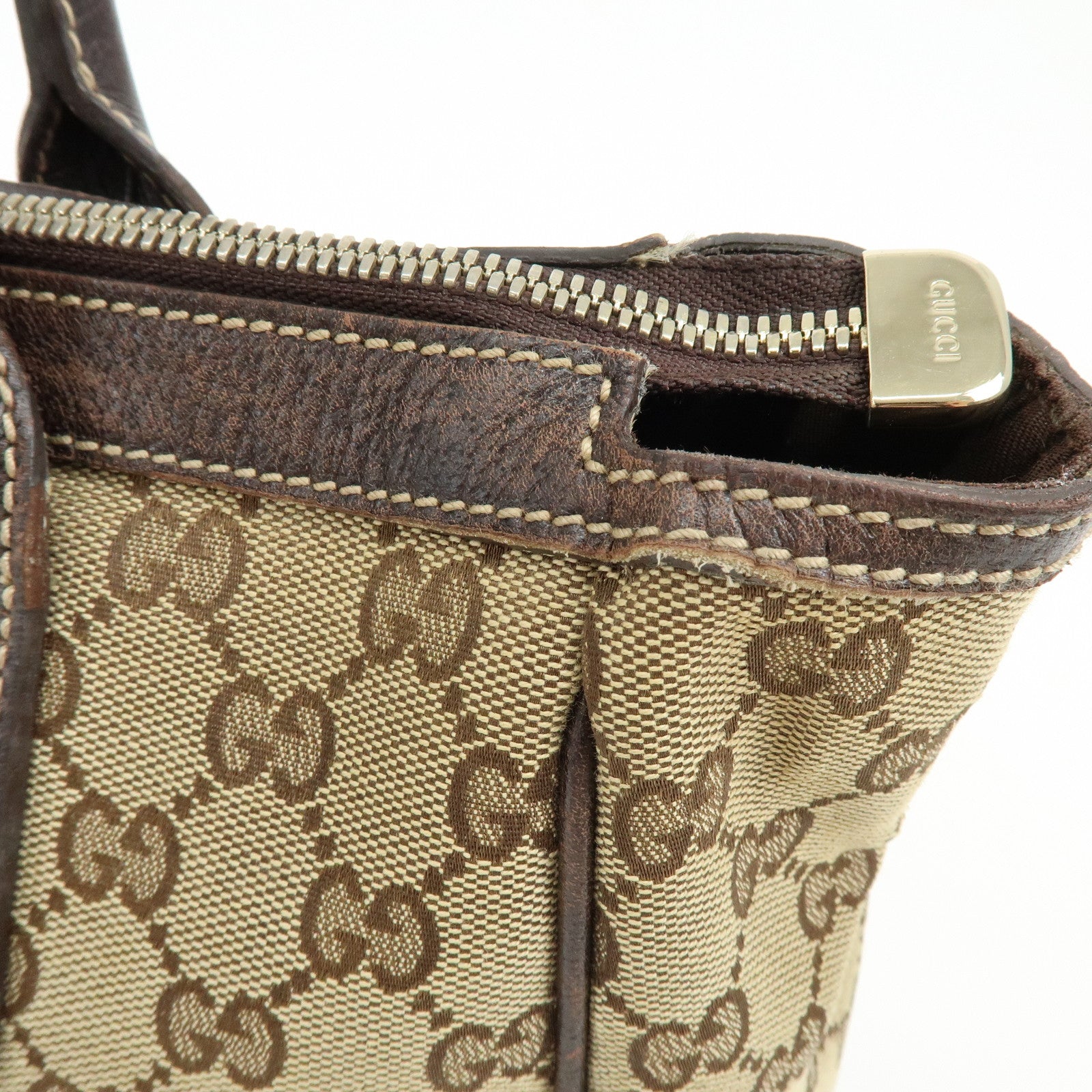 GUCCI Sherry Princy GG Canvas Leather Tote Bag Shoulder Bag 177052