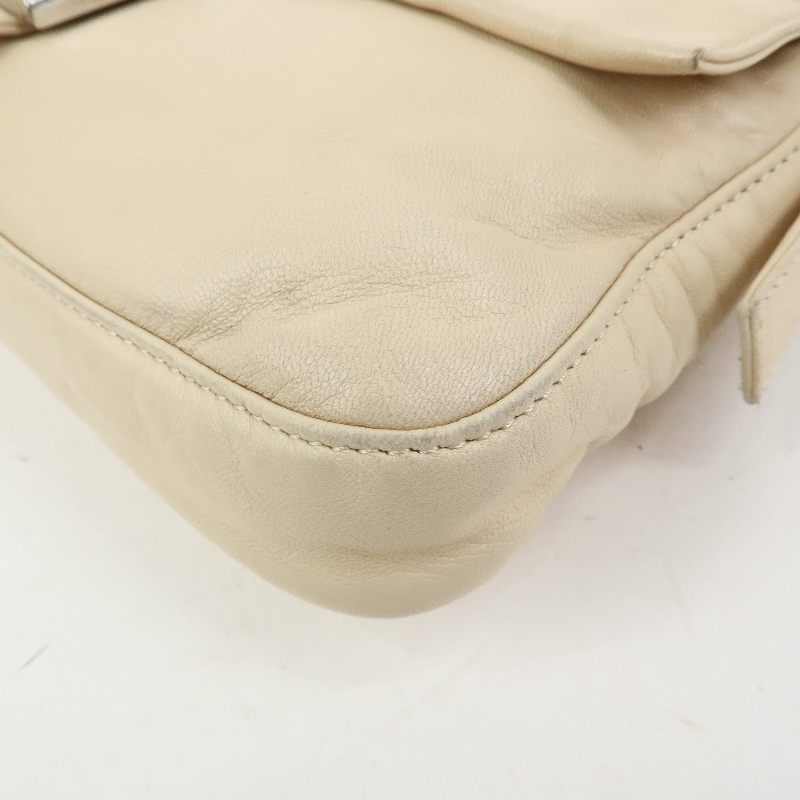 FENDI Mamma Baguette Nappa Leather Shoulder Bag Hand Bag Ivory