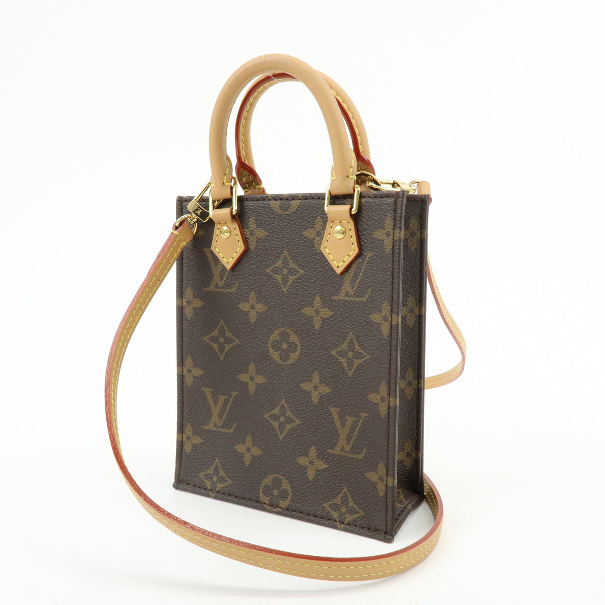 Louis Vuitton Monogram Petit Sac Plat 2Way Bag Hand Shoulder Bag M69442